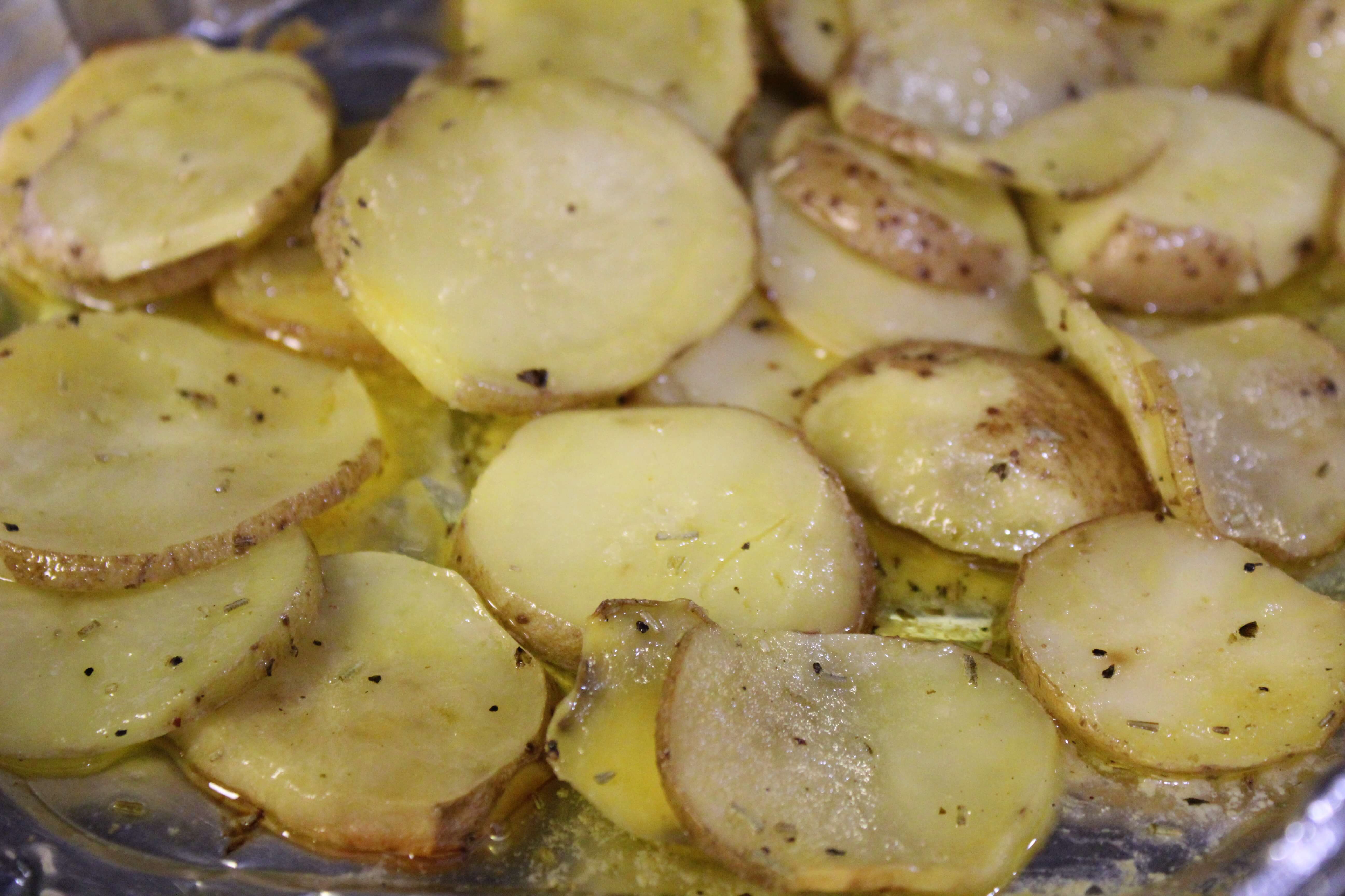 Patata Al Forno Sliced Baked Italian Potatoes Garlic And Basil